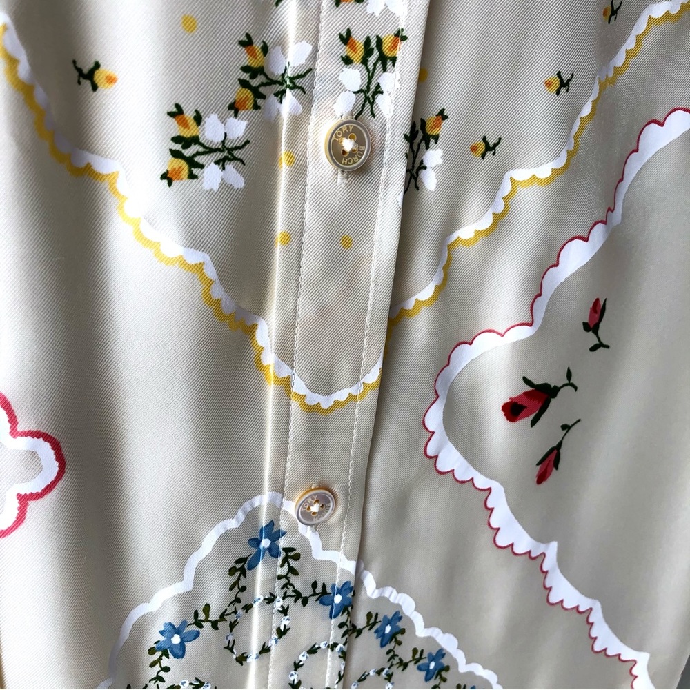 🤩 Sz 6 Tory Burch silk shirt dress - Picture 5 of 8